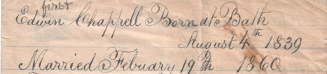 Portion of the Chappell Family Record