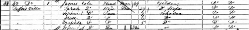 1861 England Census for James Cole at Bath, Somerset