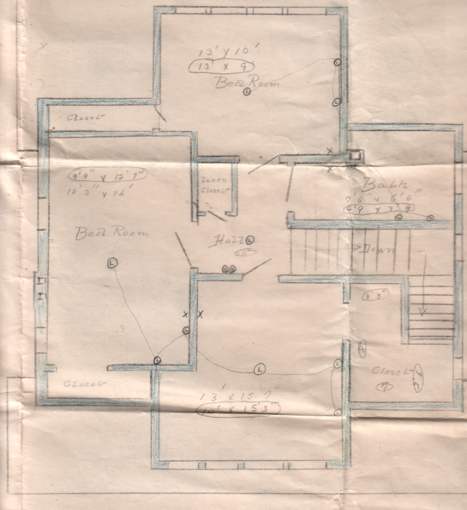 Upstairs floor plan